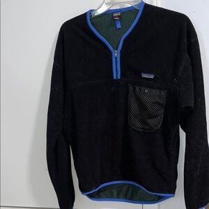 Vintage 90s Patagonia Capilene Kayak padding black fleece pullover